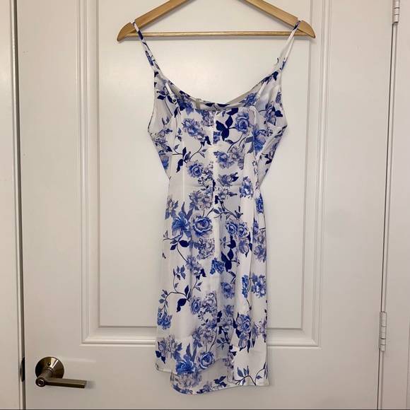 NWT Floral Cowl Neck Slip Dress | Blue & White | XS - Picture 4 of 5